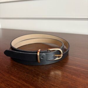 LOFT Leather Belt | size L | Black with Gold Buckle